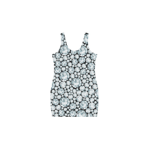 Luxurious white Diamond Pattern Medea Vest Dress (Model D06)