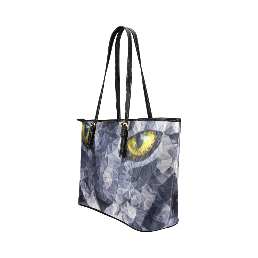 cat Leather Tote Bag/Large (Model 1651)