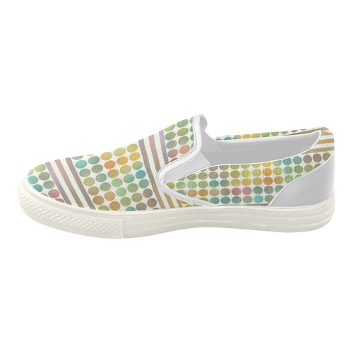 Dots and Stripes Women's Slip-on Canvas Shoes (Model 019)