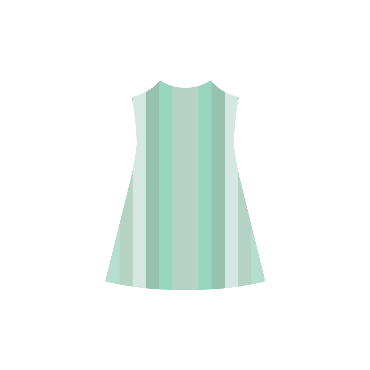Vertical Mint Green Gradient Stripes Alcestis Slip Dress (Model D05)