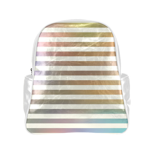 Pastel Stripes Multi-Pockets Backpack (Model 1636)