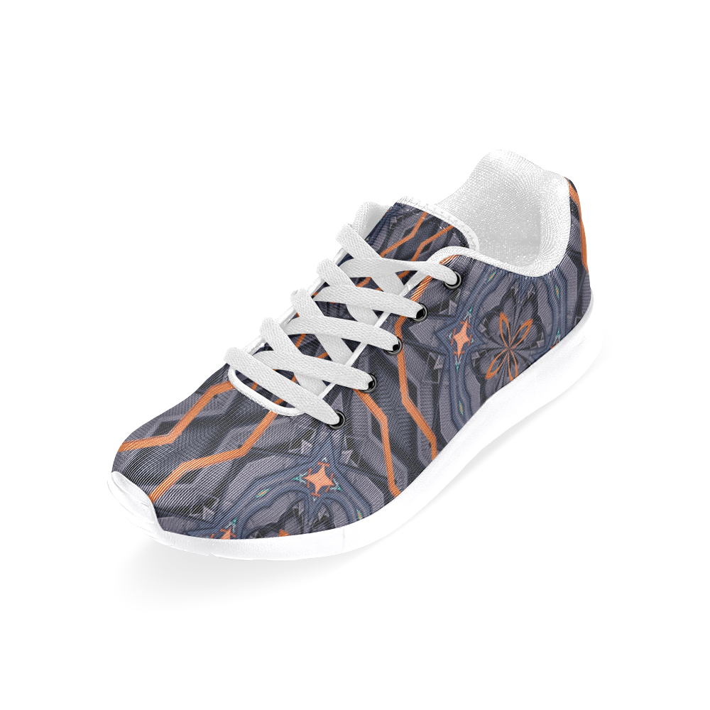Industrial Blue & Orange (white) Men’s Running Shoes (Model 020)