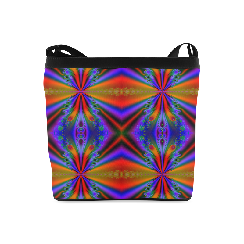 Peacock Feathers at Sunset Fractal Abstract Crossbody Bags (Model 1613)