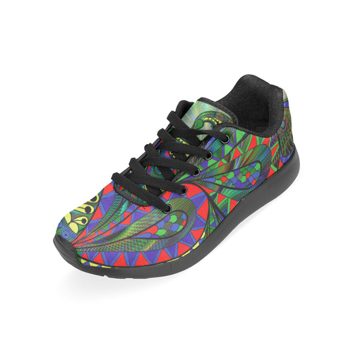 abstract peacock drawing Women’s Running Shoes (Model 020)