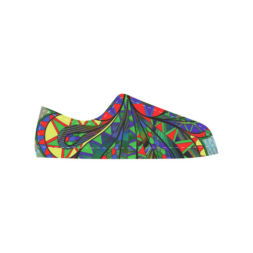 abstract peacock drawing Men's Classic Canvas Shoes/Large Size (Model 018)