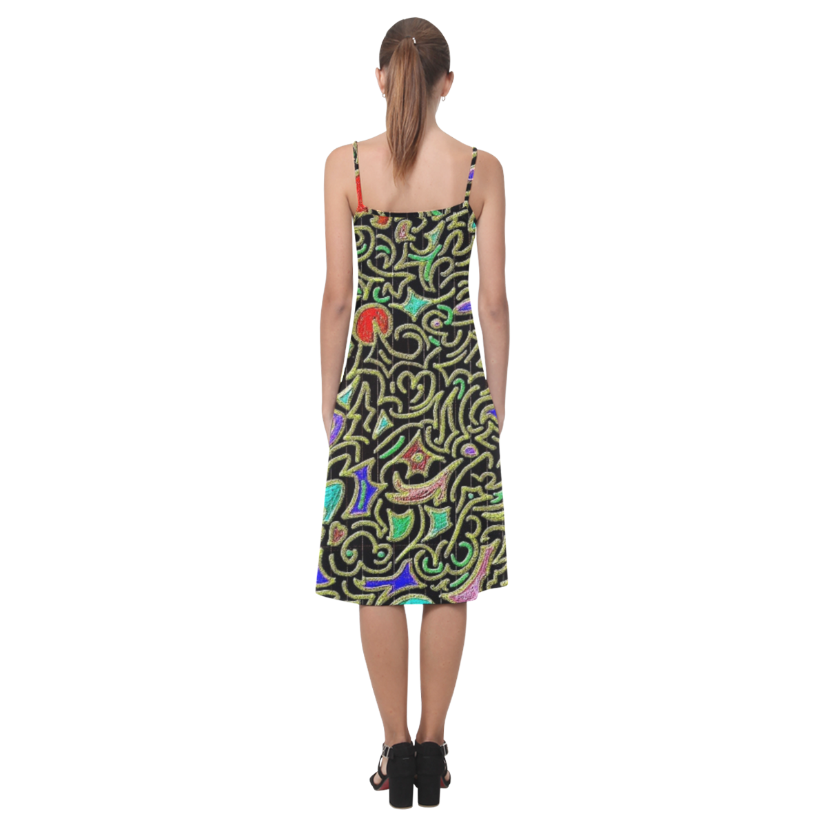 swirl retro Alcestis Slip Dress (Model D05)