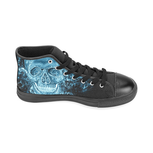 glowing skull Men’s Classic High Top Canvas Shoes /Large Size (Model 017)