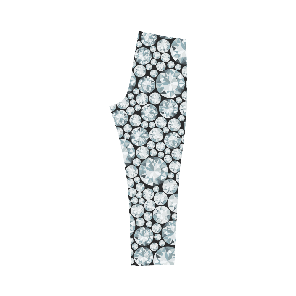 Luxurious white Diamond Pattern Capri Legging (Model L02)