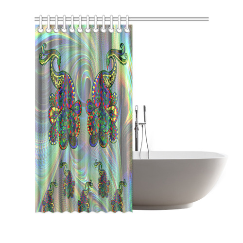 Abstract peacock drawing Shower Curtain 72"x72"
