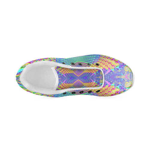 Multicolored Olympic Torches Fractal Abstract Women’s Running Shoes (Model 020)