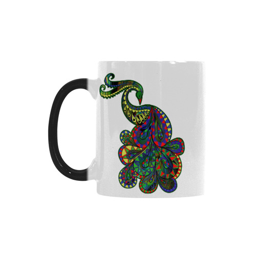 Abstract peacock drawing Custom Morphing Mug