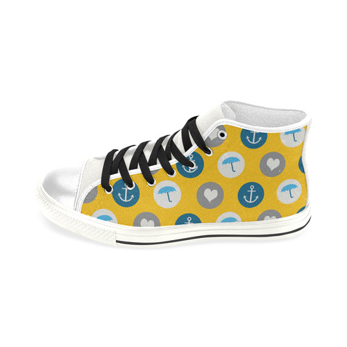 Maritime Pattern - maritime and marine Men’s Classic High Top Canvas Shoes (Model 017)