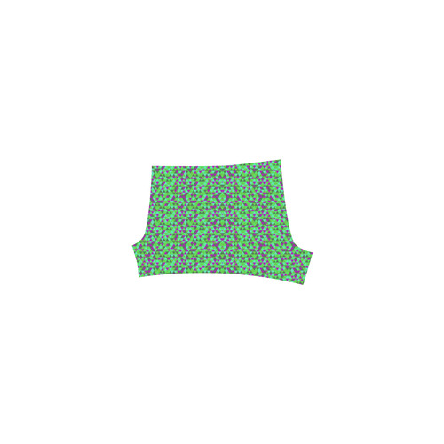 Fucsia and green mini rectangles Briseis Skinny Shorts (Model L04)