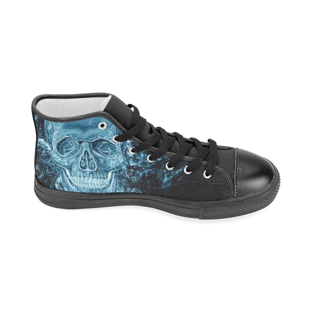 glowing skull Men’s Classic High Top Canvas Shoes (Model 017)
