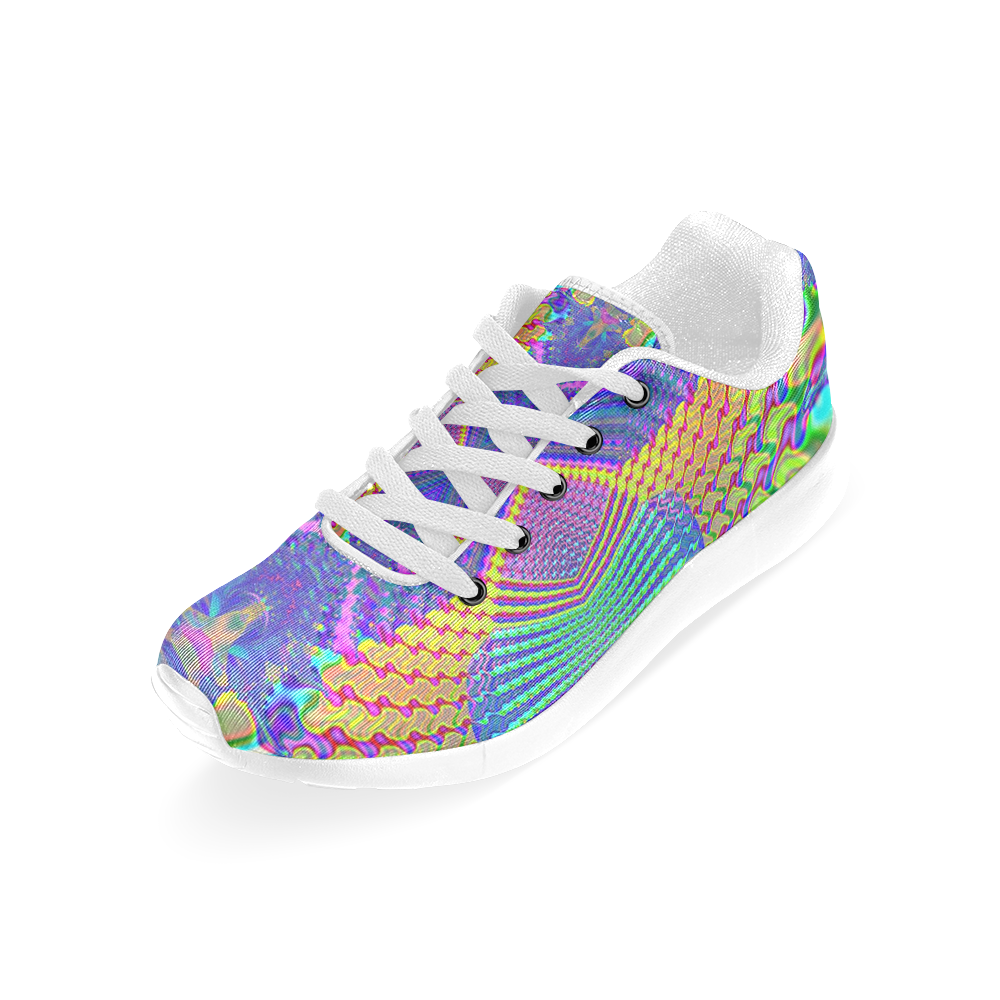 Multicolored Olympic Torches Fractal Abstract Women’s Running Shoes (Model 020)