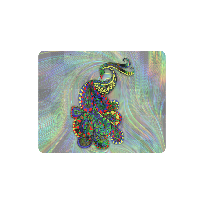 Abstract Peacock Drawing Rectangle Mousepad