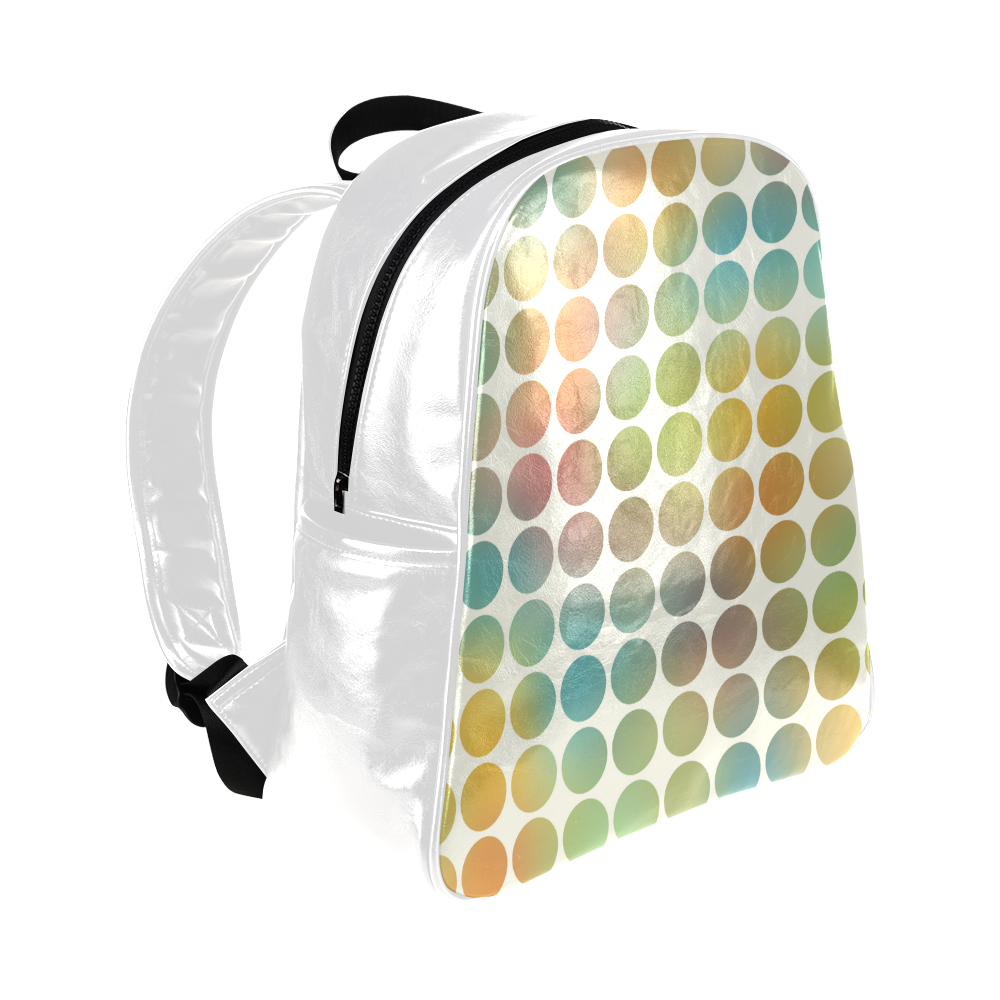 Pastel Dots Multi-Pockets Backpack (Model 1636)