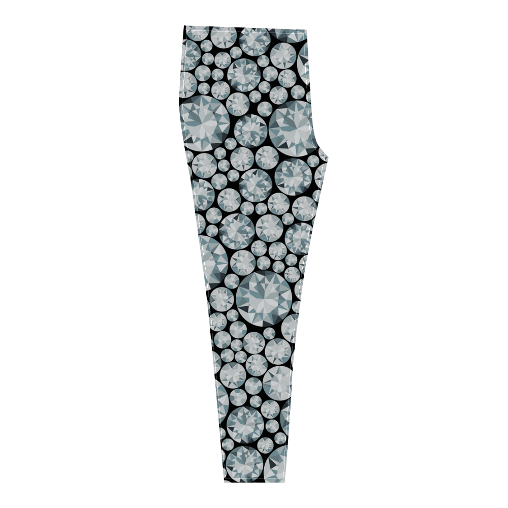 Luxurious white Diamond Pattern Cassandra Women's Leggings (Model L01)
