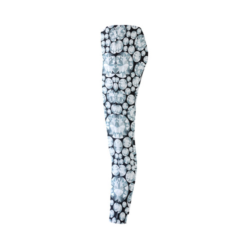 Luxurious white Diamond Pattern Cassandra Women's Leggings (Model L01)