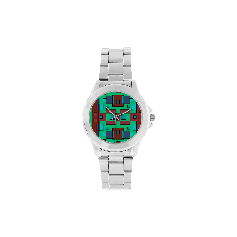 Overlap square Unisex Stainless Steel Watch(Model 103)