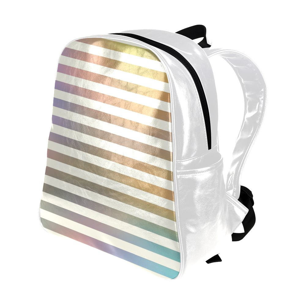 Pastel Stripes Multi-Pockets Backpack (Model 1636)