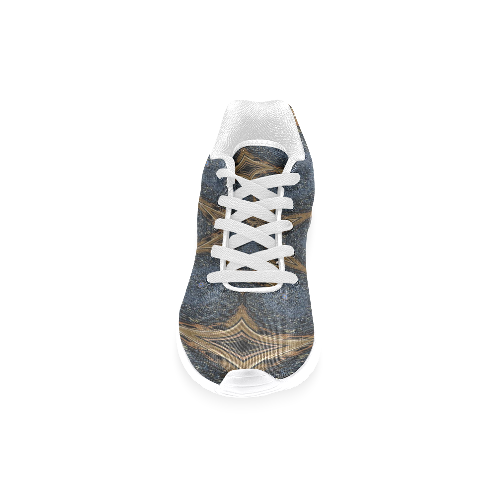 Denim & Leather Diamond (white) Men’s Running Shoes (Model 020)