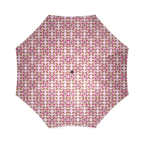 Retro Pink and Brown Pattern Foldable Umbrella (Model U01)