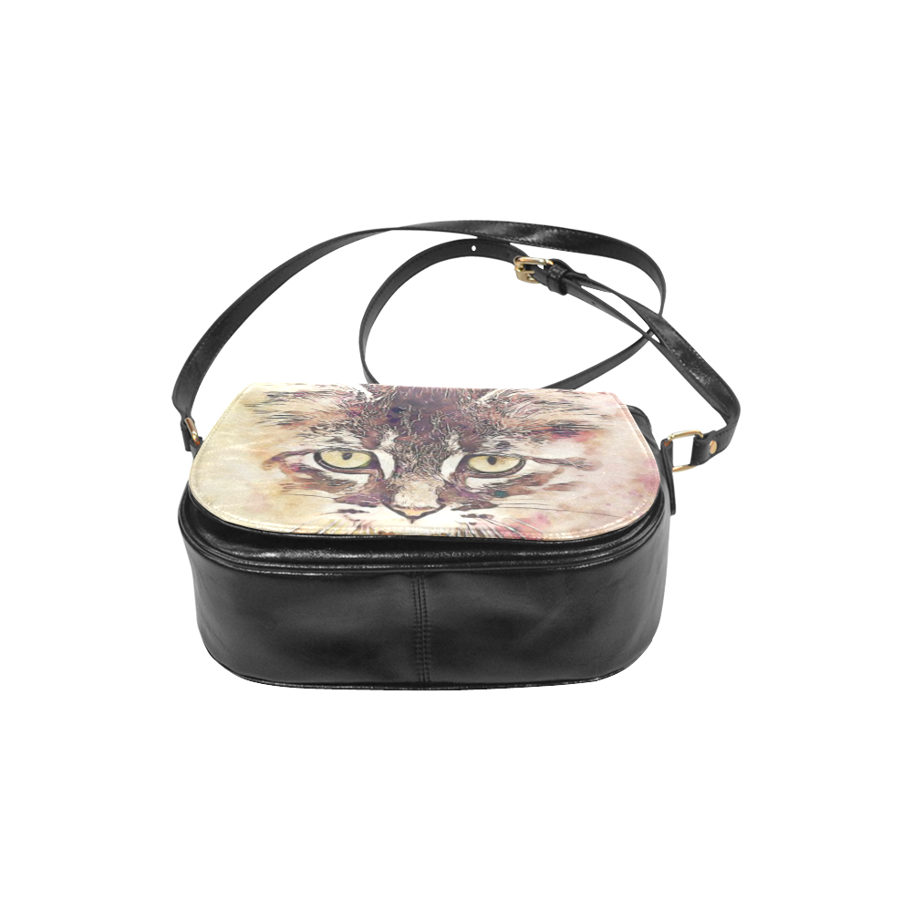 watercolor cat Classic Saddle Bag/Small (Model 1648)