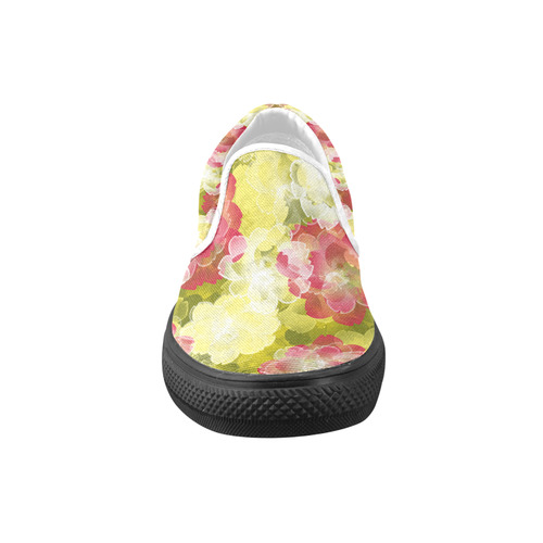 Flower Power Blossom Women's Unusual Slip-on Canvas Shoes (Model 019)