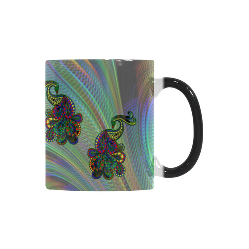 Abstract peacock drawing Custom Morphing Mug