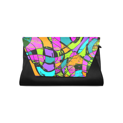 Abstract Art Squiggly Loops Multicolored Clutch Bag (Model 1630)