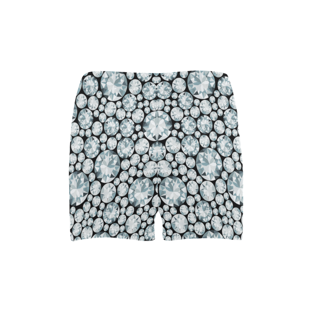 Luxurious white Diamond Pattern Briseis Skinny Shorts (Model L04)