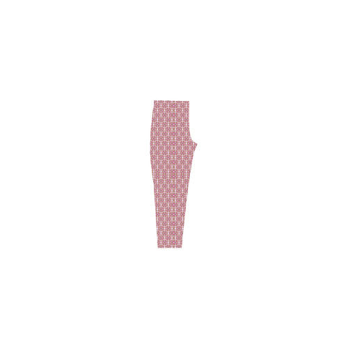 Retro Pink and Brown Pattern Capri Legging (Model L02)