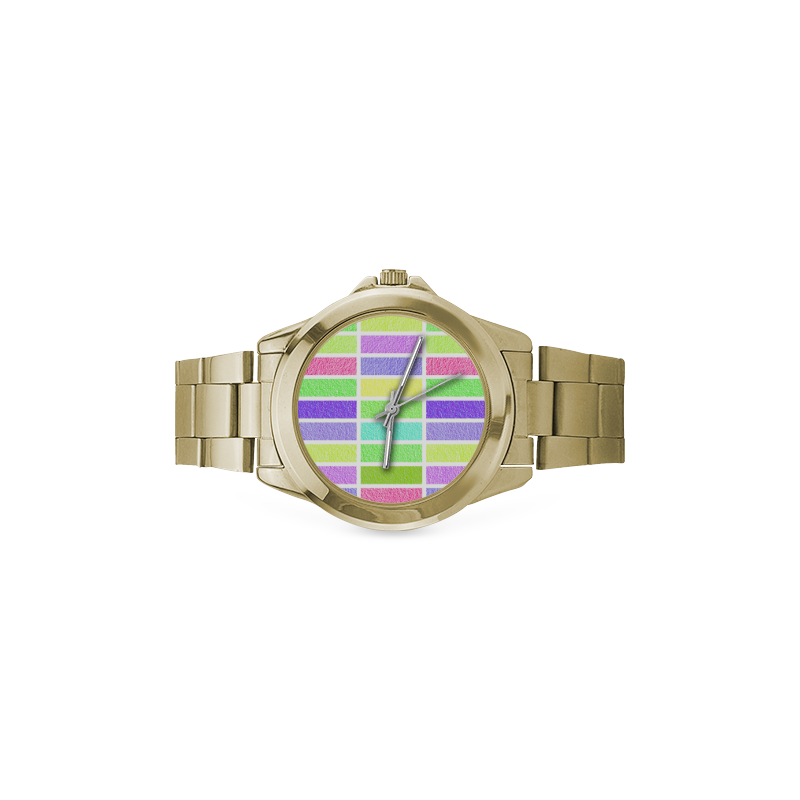 Pastel rectangles Custom Gilt Watch(Model 101)