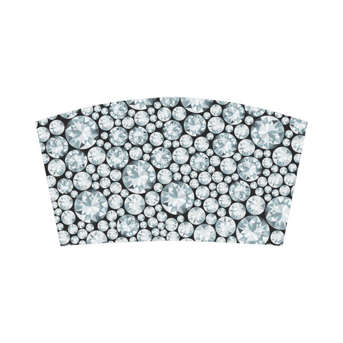Luxurious white Diamond Pattern Bandeau Top