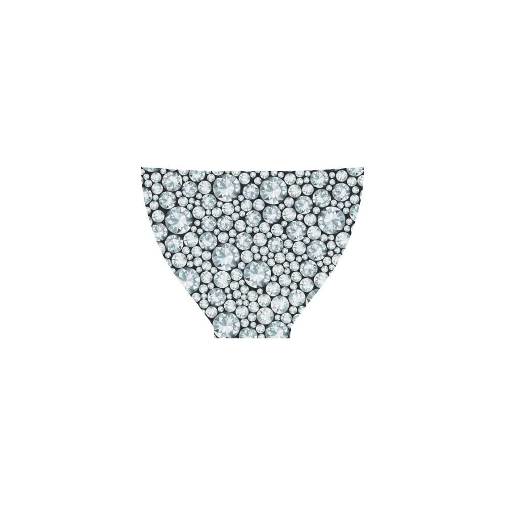 Luxurious white Diamond Pattern Custom Bikini Swimsuit