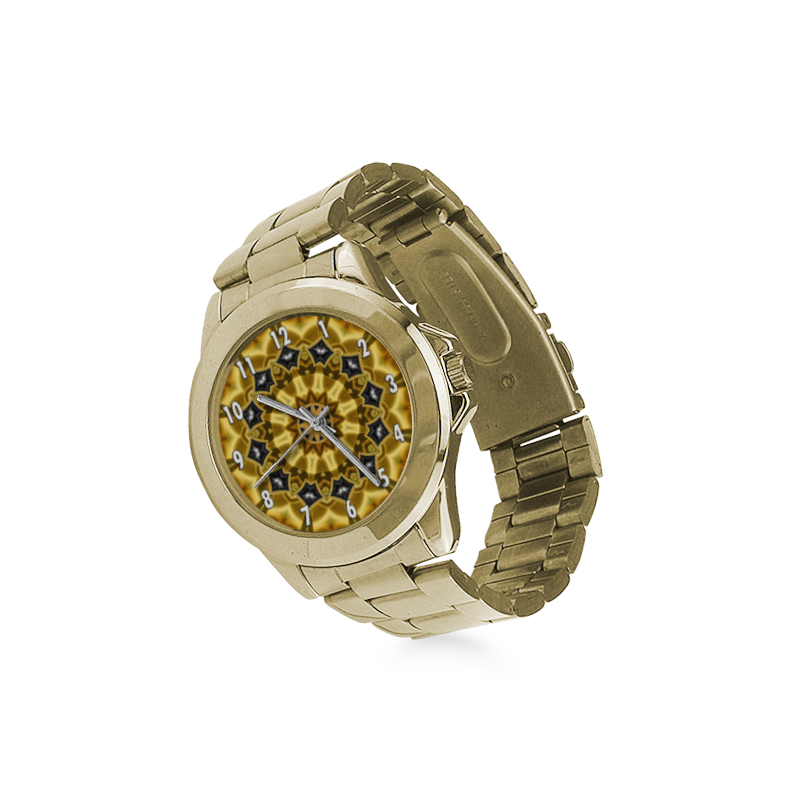 Polished Olivine Black and Gold Watch Face Custom Gilt Watch(Model 101)