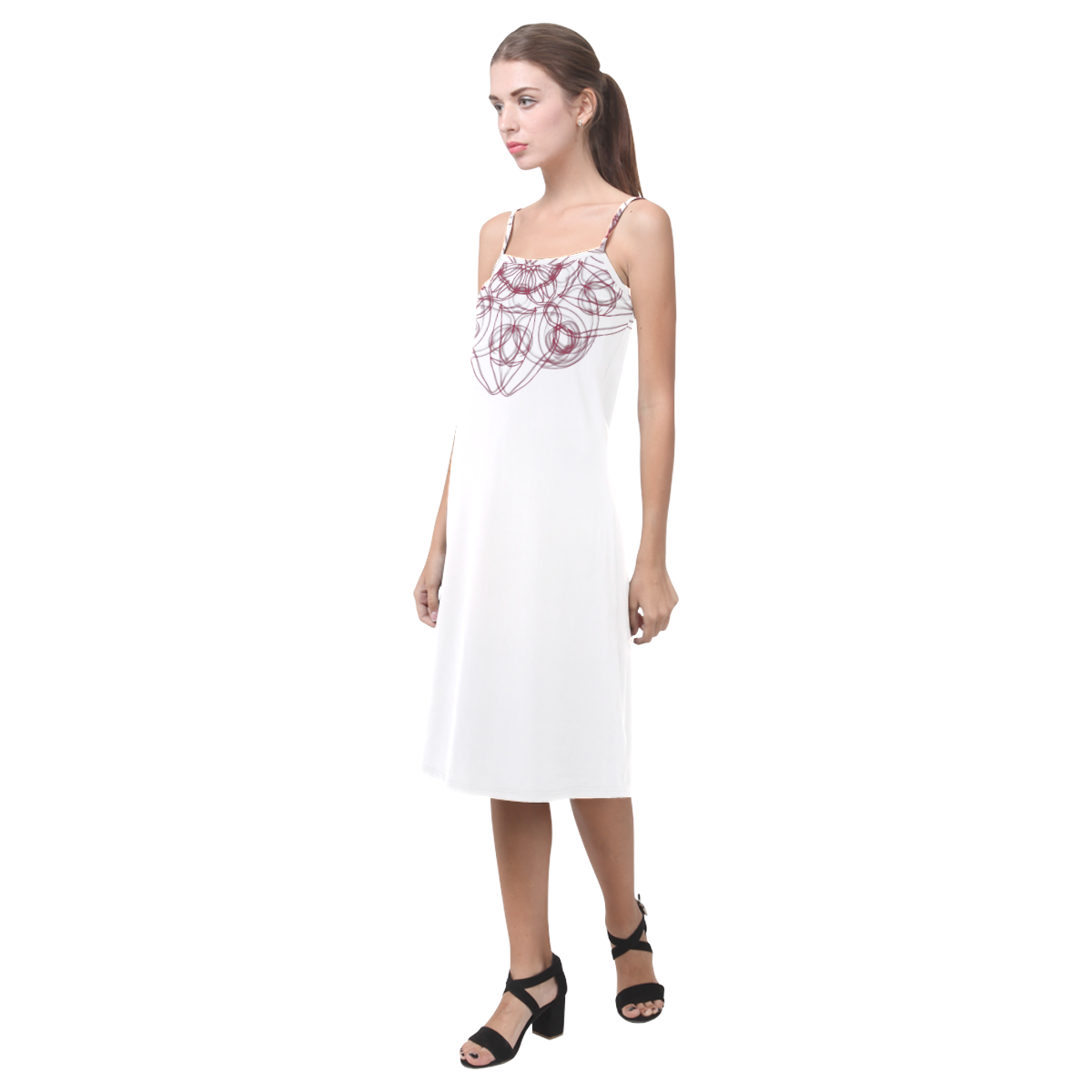 Pink lotus mandala slip dress Alcestis Slip Dress (Model D05)