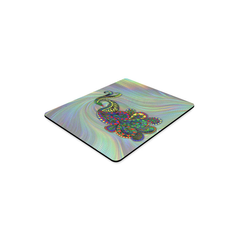 Abstract Peacock Drawing Rectangle Mousepad