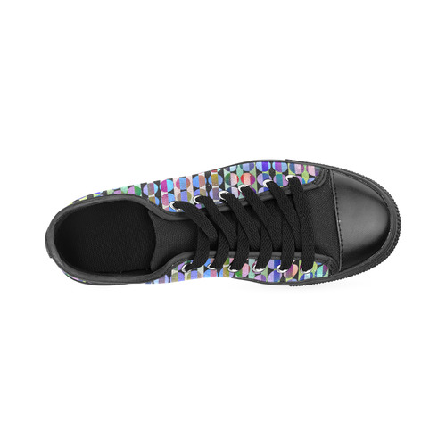 Dots and Stripes-2 Men's Classic Canvas Shoes/Large Size (Model 018)
