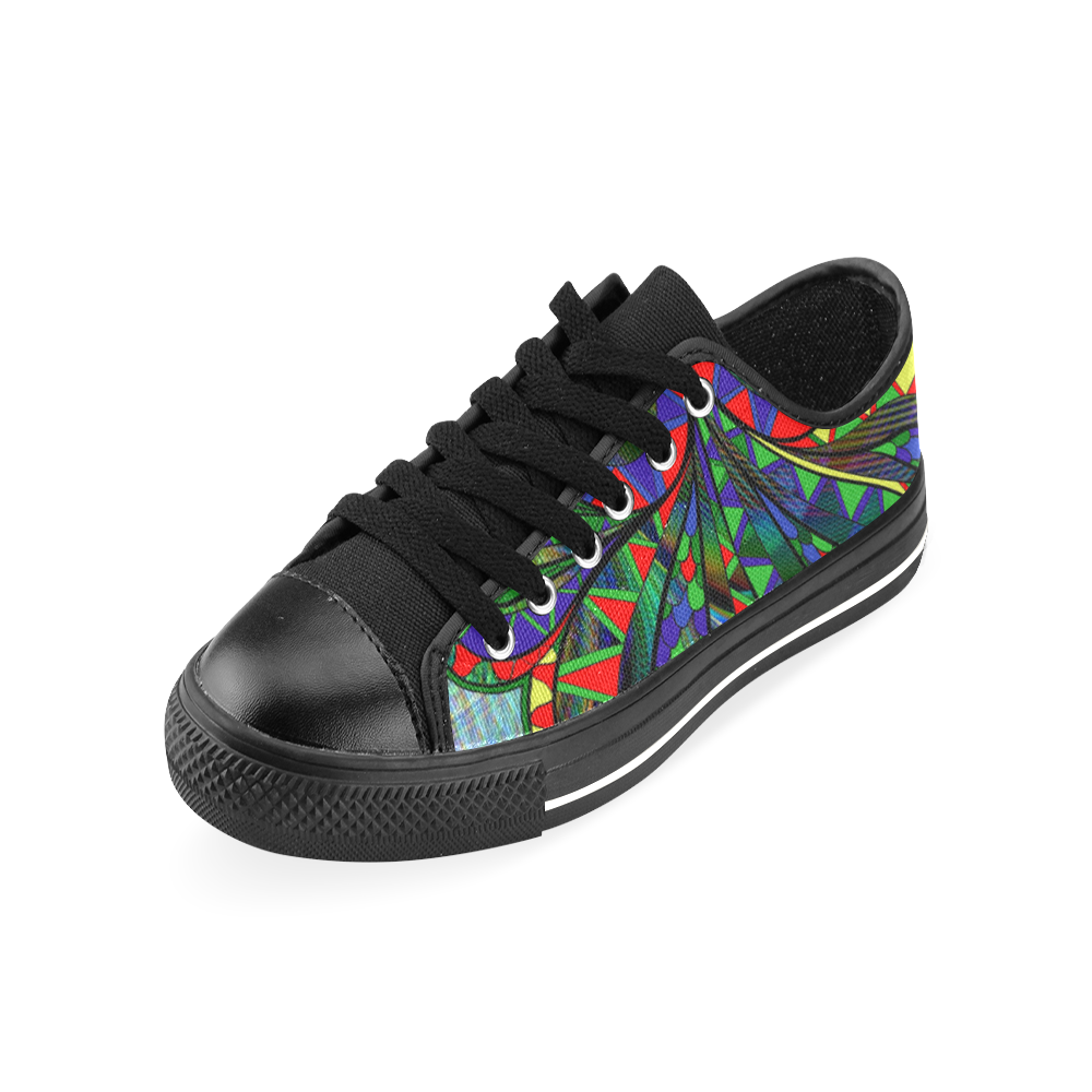 abstract peacock drawing Men's Classic Canvas Shoes/Large Size (Model 018)