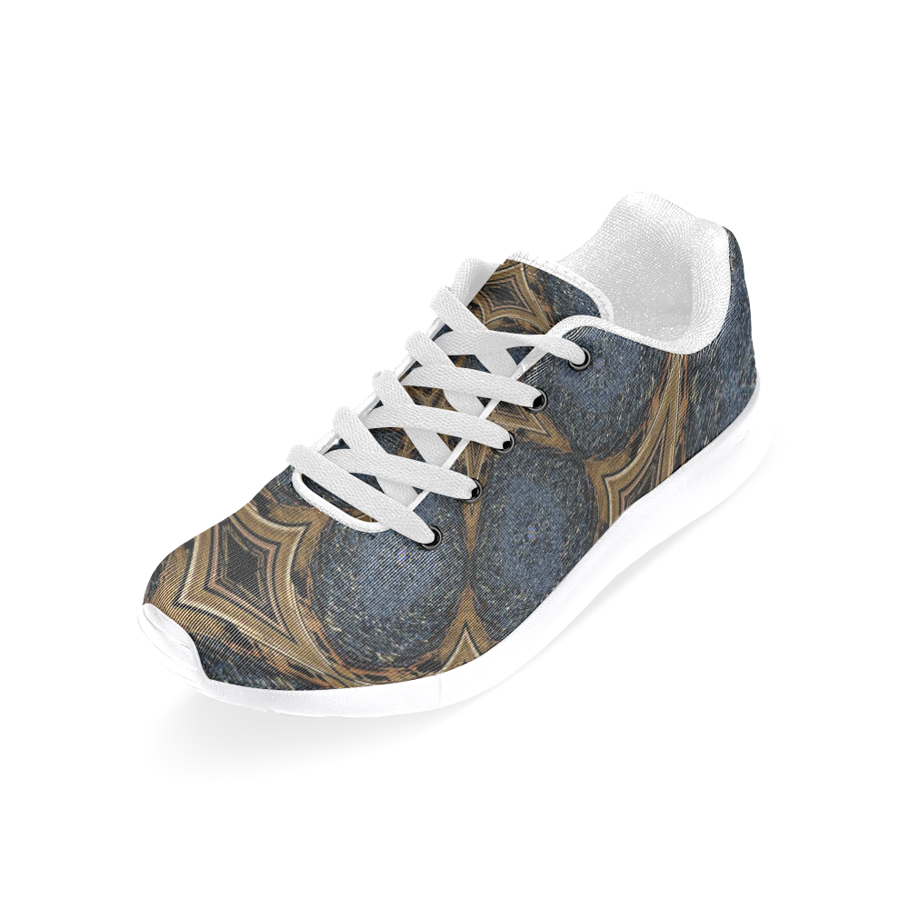 Denim & Leather Diamond (white) Men’s Running Shoes (Model 020)
