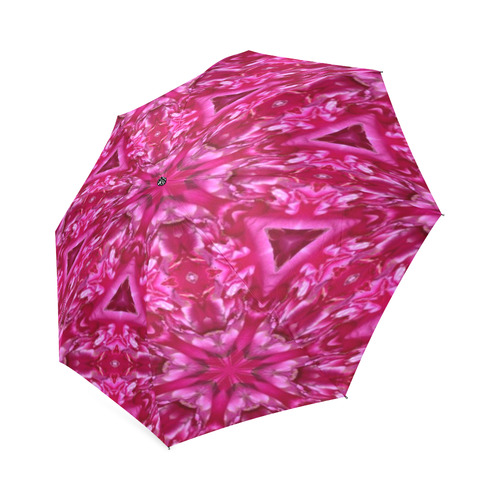Pink Cabbage Rose Foldable Umbrella (Model U01)