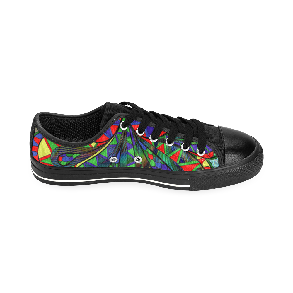 abstract peacock drawing Men's Classic Canvas Shoes/Large Size (Model 018)