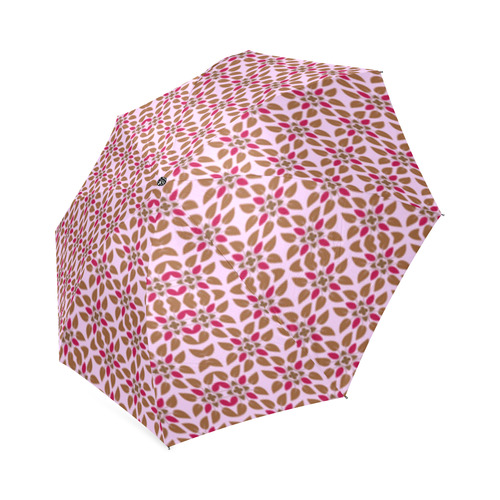 Retro Pink and Brown Pattern Foldable Umbrella (Model U01)