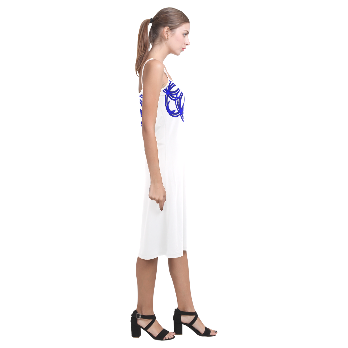 Blue mandala slip dress Alcestis Slip Dress (Model D05)