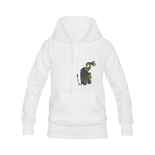 Abstract peacock drawing Women's Classic Hoodies (Model H07)