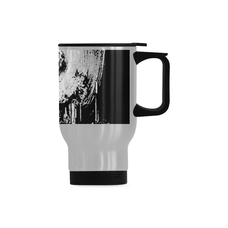All Is Vanity Halloween Life, Death, and Existence Travel Mug (Silver) (14 Oz)