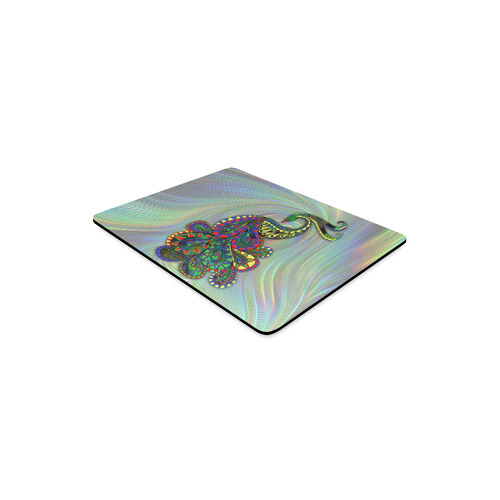 Abstract Peacock Drawing Rectangle Mousepad