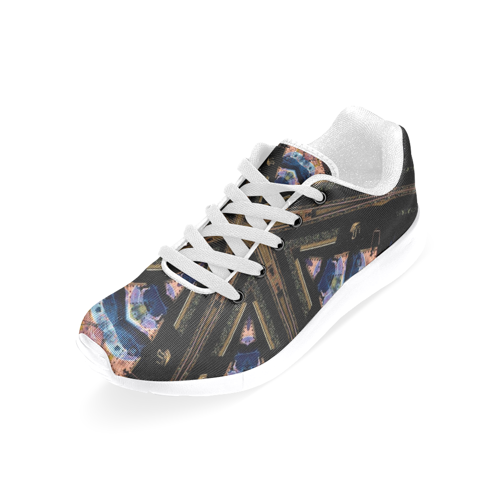 Industrial Grunge 2 (white) Men’s Running Shoes (Model 020)